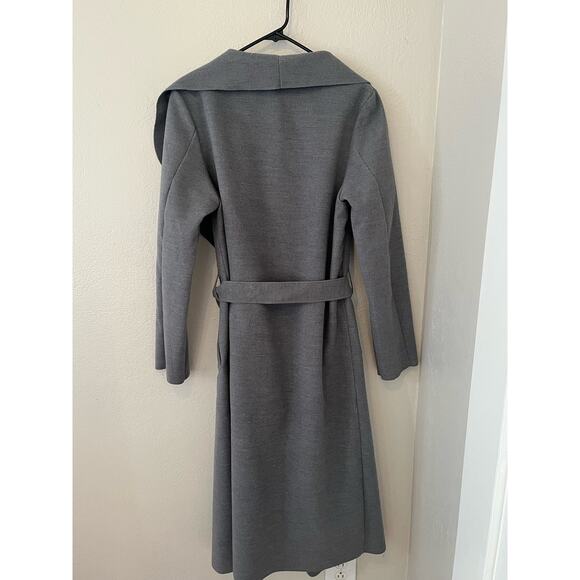 Women's MISSGUIDED Waterfall Gray Coat with Tie Belt Size UK 12/US 8 - Picture 3 of 7